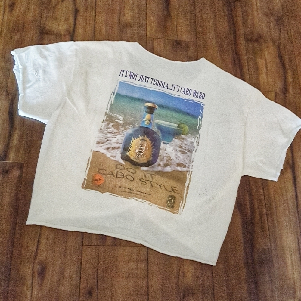 Vintage.- Cabo‎ Wabo White Distressed Tee